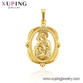 33182 xuping jewelry 24k gold plated Holy Mother simple round religious pendant